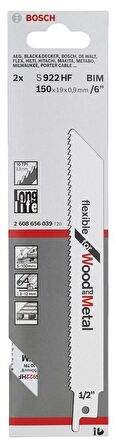 Bosch S 922 HF 100mm 2'li Esnek Ahşap-Metal Panter Testere 2608656039